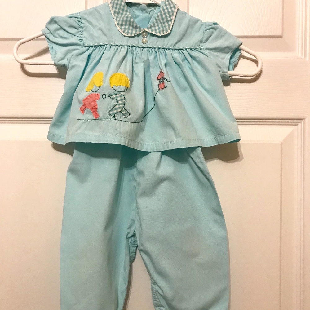 2 Pc Infant Pant/Overall & Top Set